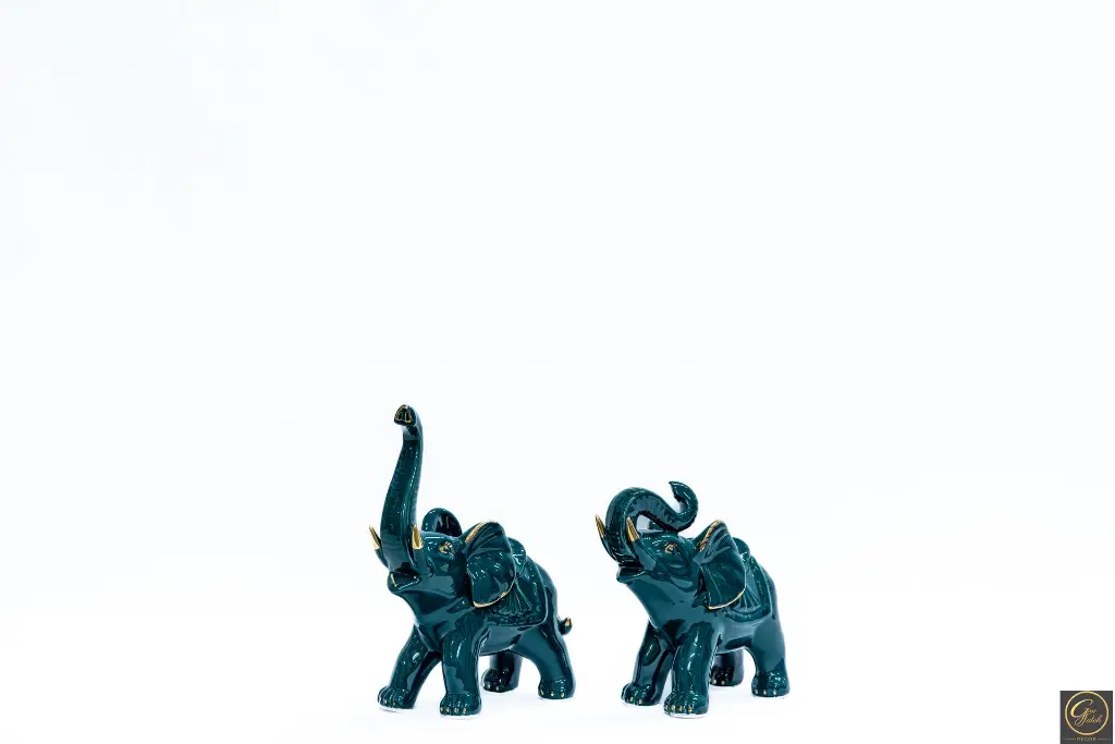 Dark Green Cermaic Elephant set2.webp