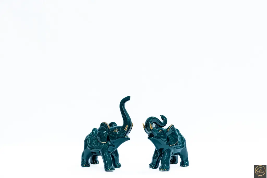 Dark Green Cermaic Elephant set