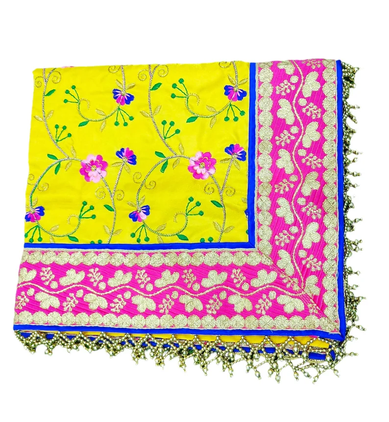 Yellow Sukhasan Rumala Sahib/ Multipurpose Rectangular Religious Cloth/ Pooja Aasan